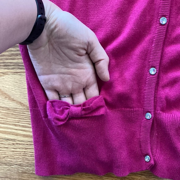 ANNE KLEIN CARDIGAN with bow pockets and jewel buttons - Picture 3 of 5